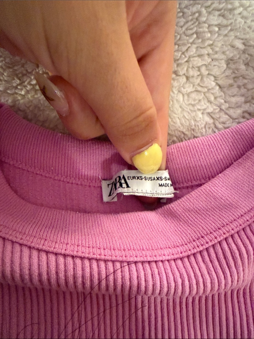 Zara Girls' Pink Ribbed Tank Top - Picture 2 of 2
